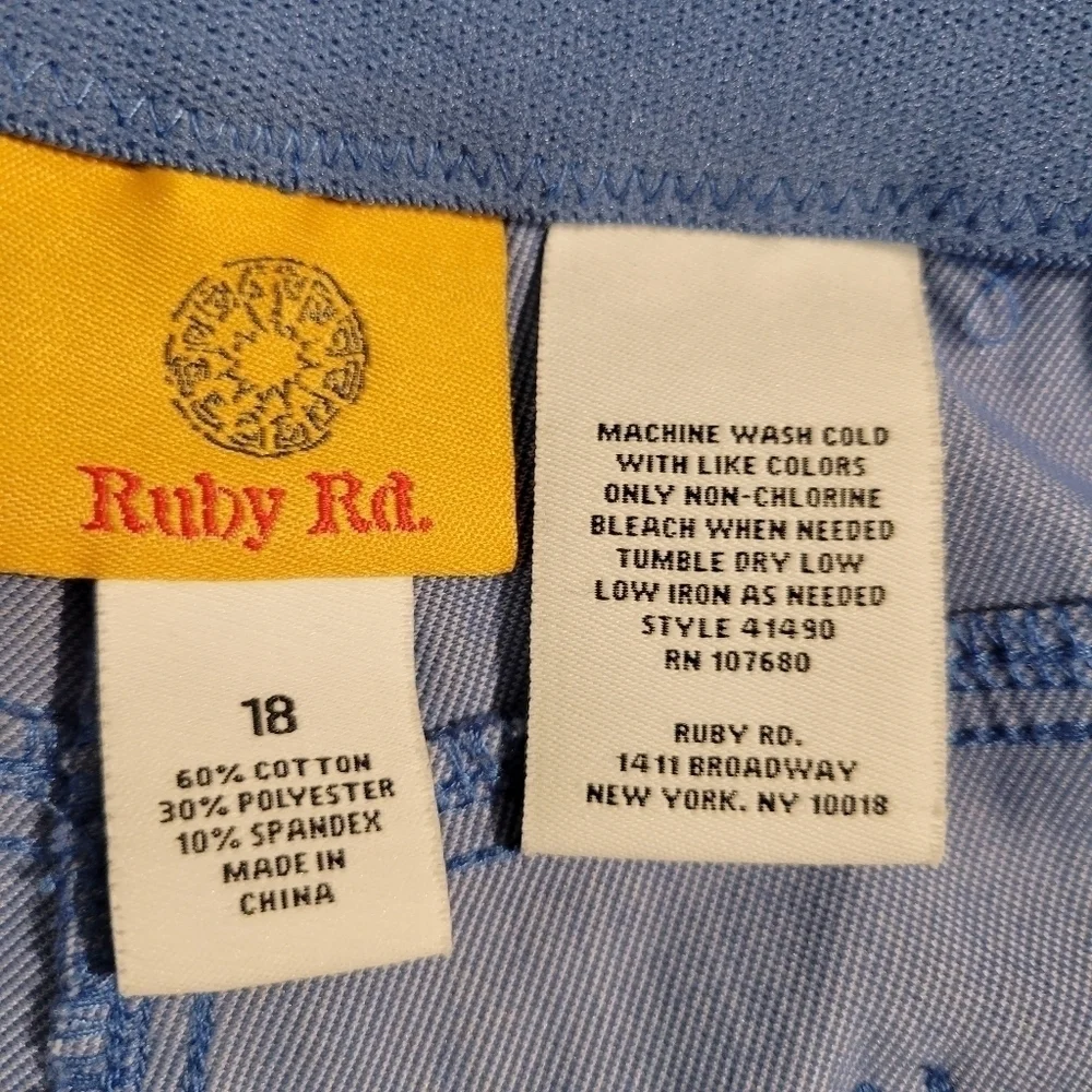 Ruby Rd Blue Long Bermuda Denim Stretch Shorts